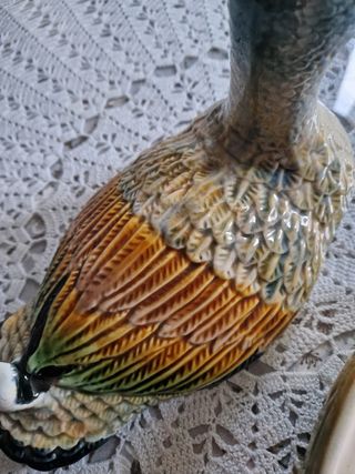 Fuente-bandeja cerámica vintage con forma de pato.