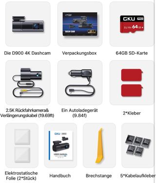Dashcam GKU 4K WiFi 5G GPS Doble