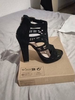 Sandalias tacón negras 35,5