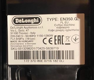 Cafetera NESPRESSO DELONGHI