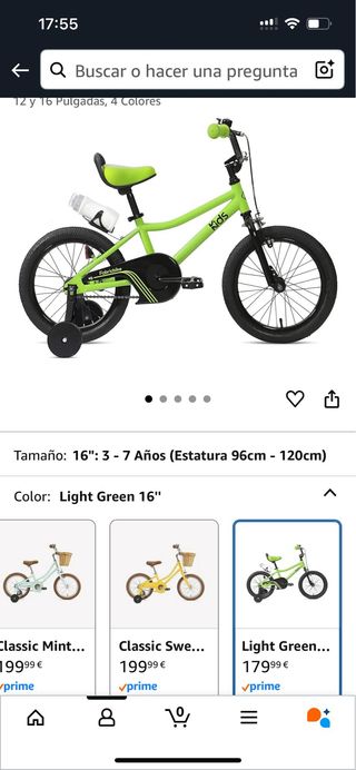 Bicicleta infantil Fabribike 12" verde