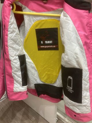 Cazadora moto rosa mujer (guantesde regalo)