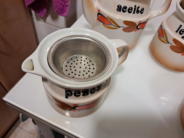 Juego tarros cocina cerámica con tapa de madera