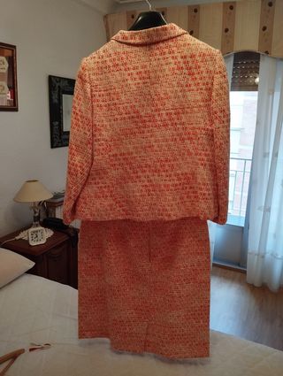 Traje chaqueta falda Antea rosa-rojo