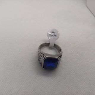 Anillo Acero de Titanio Azul Topacio