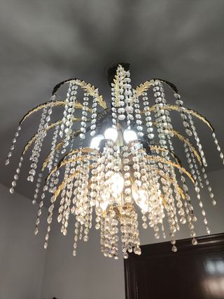 Lámpara techo cristal dorado