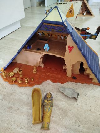 Playmobil Lote 1 Egipto; pirámide, barco y figuras