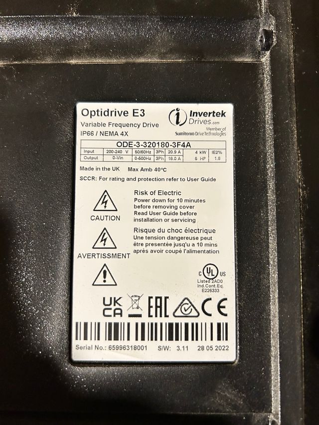 Variadores de frequencia Invertek Optidrive