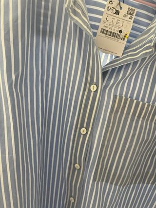 Camisa rayas azul-blanco mujer - Talla L