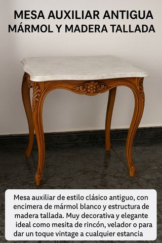 Mesa auxiliar vintage mármol