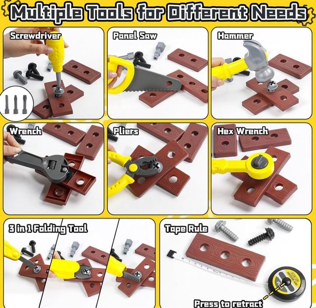 Scatola di strumenti giocattolo per bambini