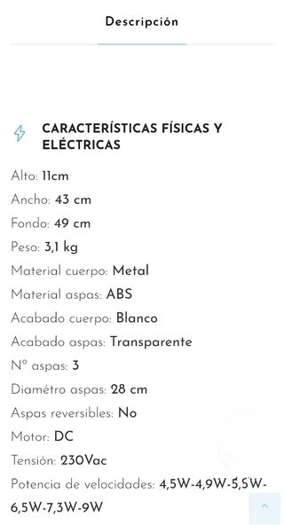 Ventilador techo LED Nerja - Artecomfort