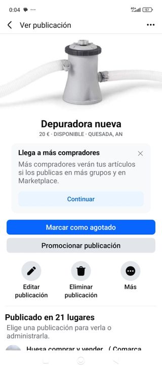 Depuradora piscina nueva