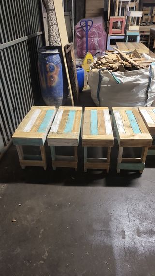 Banco madera de colores