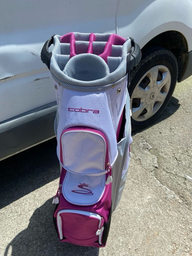 Saco golf Cobra blanco-morado en perfecto estado