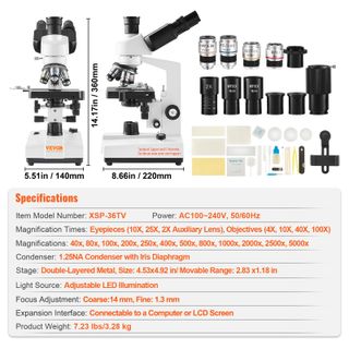 Microscopio Ottico Trinoculare Microscopio Ingrandimento