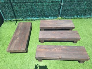 4 panche in legno marrone - esterno