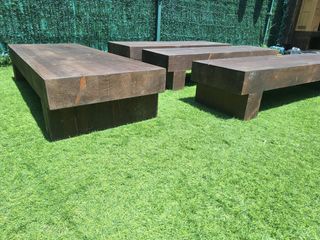 4 panche in legno marrone - esterno