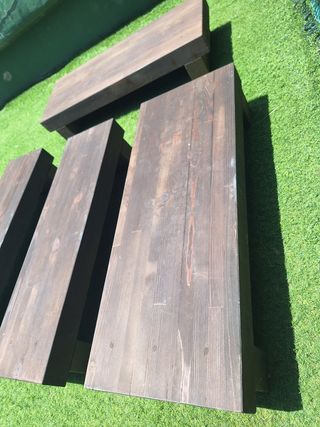 4 panche in legno marrone - esterno