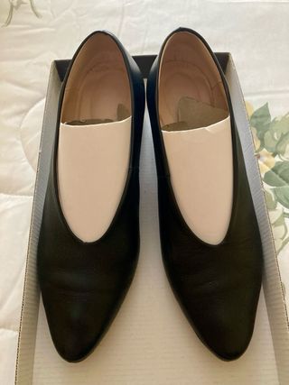 Salones negros piel -talla 36