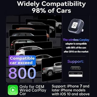 Aieloar CarPlay Inalámbrico Conector USB de 90°