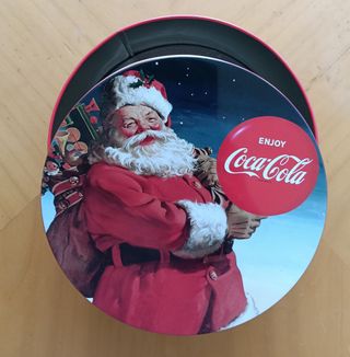 Scatola Coca-Cola Natale vintage 17cm diametro