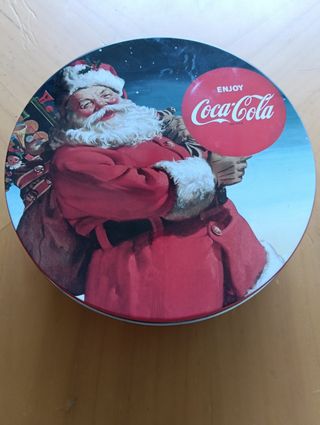 Scatola Coca-Cola Natale vintage 17cm diametro