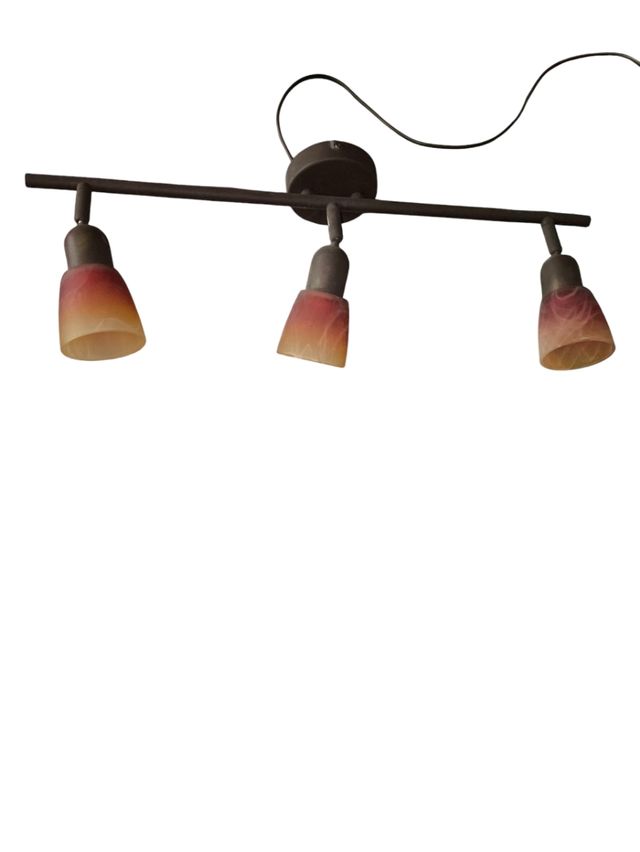 Lampada 3 luci metallo vetro