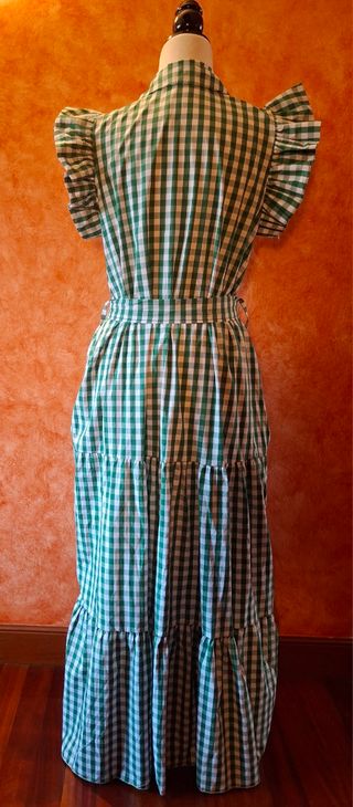 Vestido Vichy verde y blanco