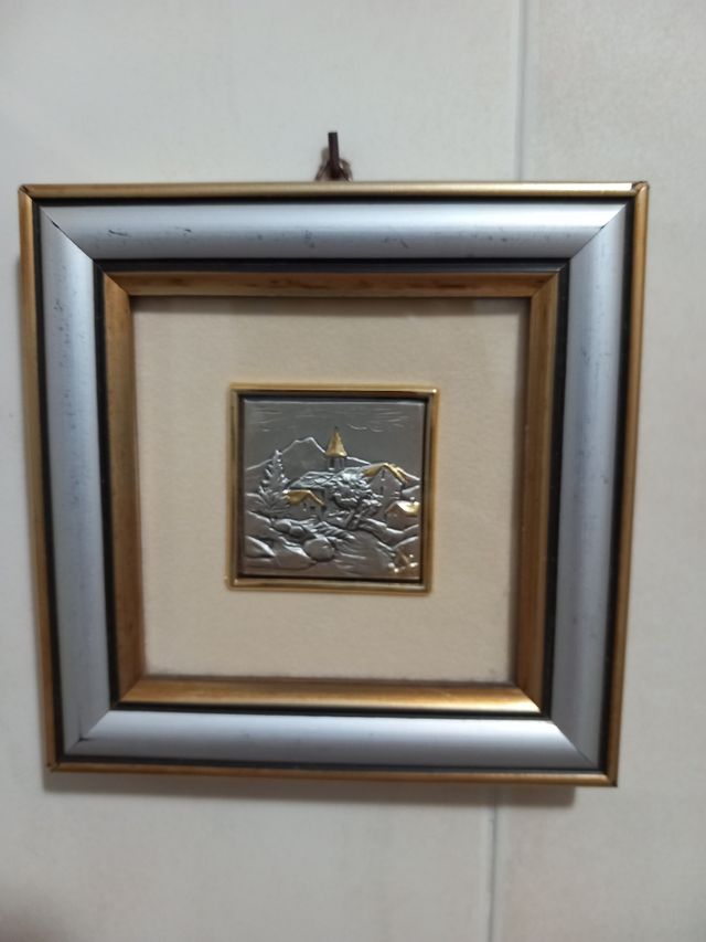 Mini-cuadros metal dorados y plateados