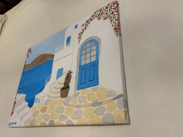 Cuadro óleo sobre lienzo, isla griega ￼