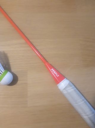 Raqueta bádminton + plumas