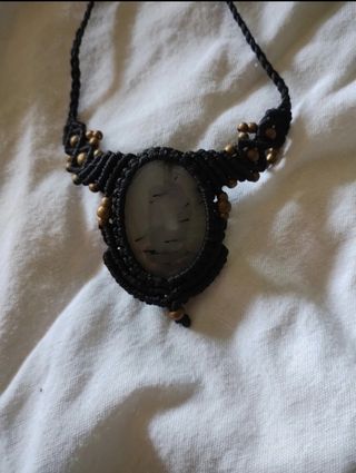 Collana Macramè Quarzo Rutilato