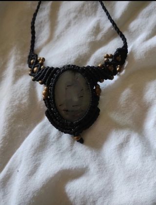 Collana Macramè Quarzo Rutilato
