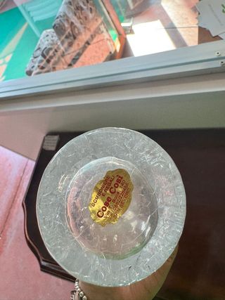 Vaso in vetro trasparente effetto craquelé