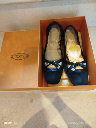Tod's Ballerine Nere Scamosciate 38.5