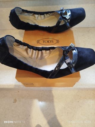 Tod's Ballerine Nere Scamosciate 38.5