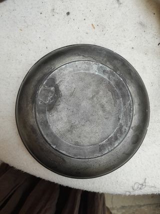 Ciotola peltro, decoro rame, 17cm