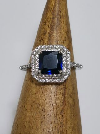 Anillo / Plata 925 - Talla 8/9 / Brillante