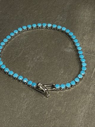 Bracciale tennis turchese argento
