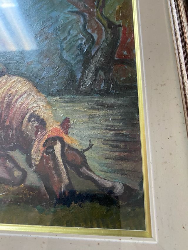 Dipinto firmato di Cavaliere a Cavallo