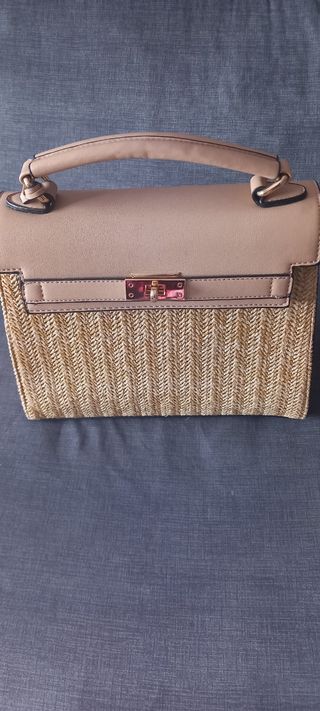 Bolso rafia beige - Bolso mujer