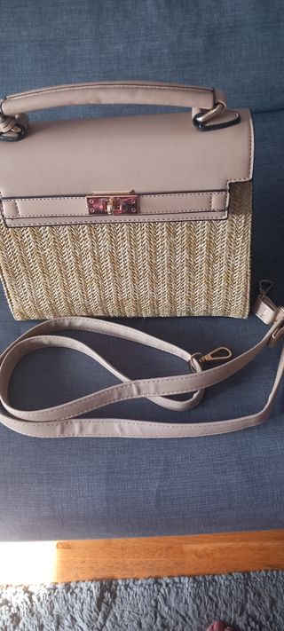 Bolso rafia beige - Bolso mujer