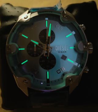 Reloj Diesel Spiked nuevo, turquesa y plateado