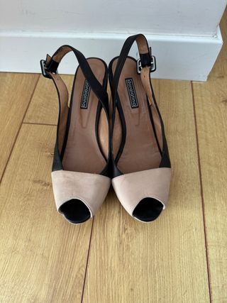 Sandalias Doralatina tacón beige-negro 39