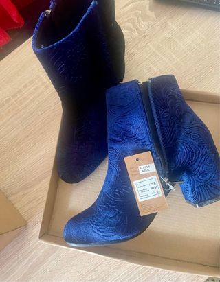 oferta Botines terciopelo azul - talla 38