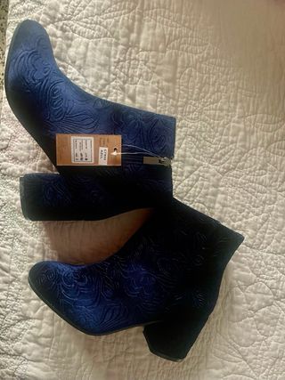 oferta Botines terciopelo azul - talla 38