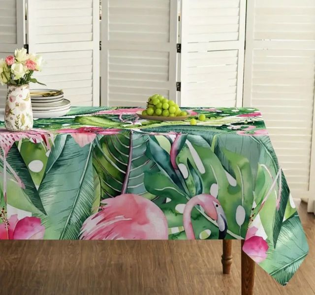 Mantel tropical flamencos