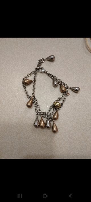 Parure argento e oro - Collana, braccialetto, orec