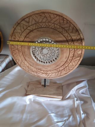 Scultura Legno Cerchio Decoro